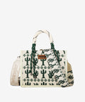 WRANGLER SOUTHWESTERN PRINT ROPE HANDLE TOTE BAG