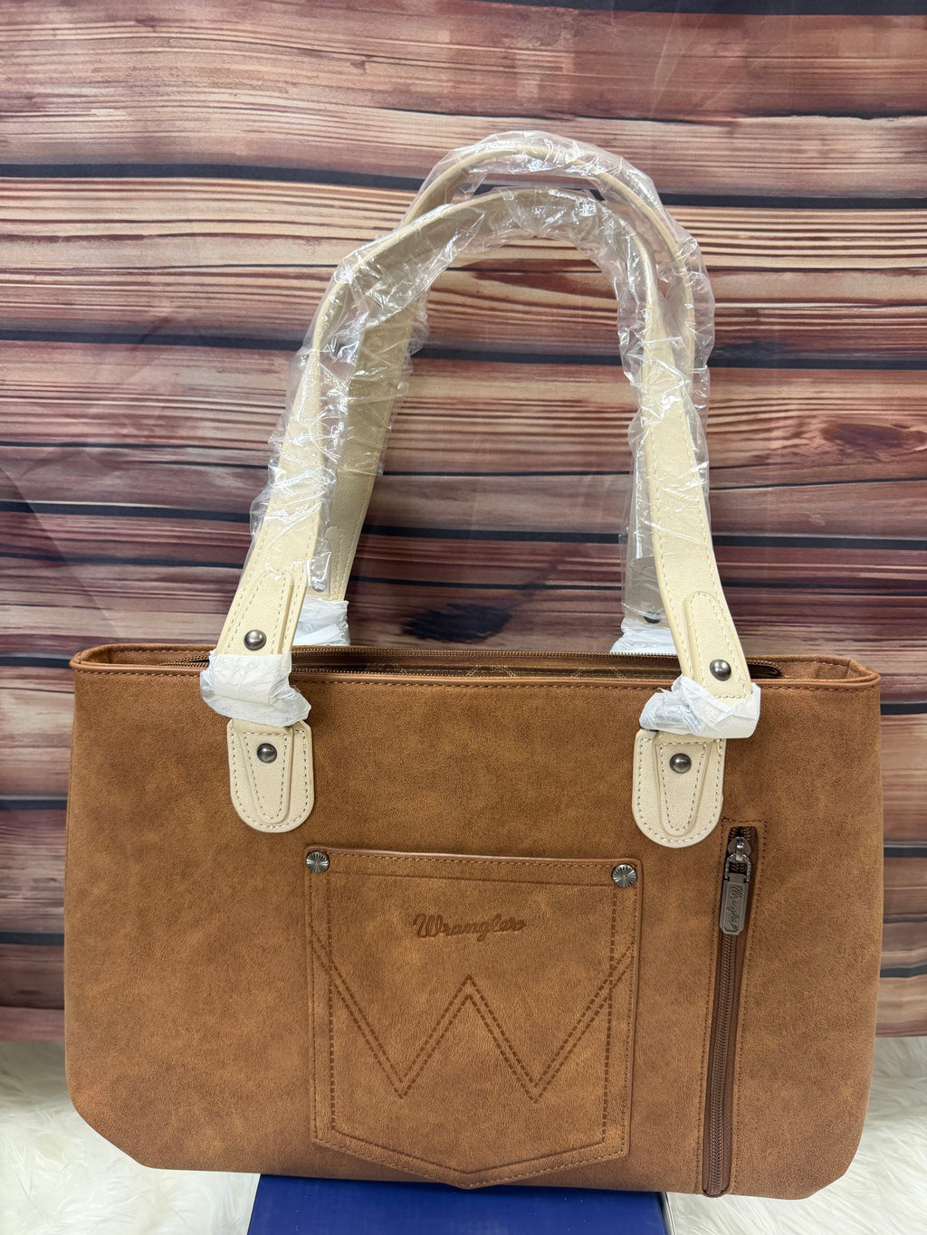 WRANGLER WHIPSTITCH TOTE BAG-BROWN