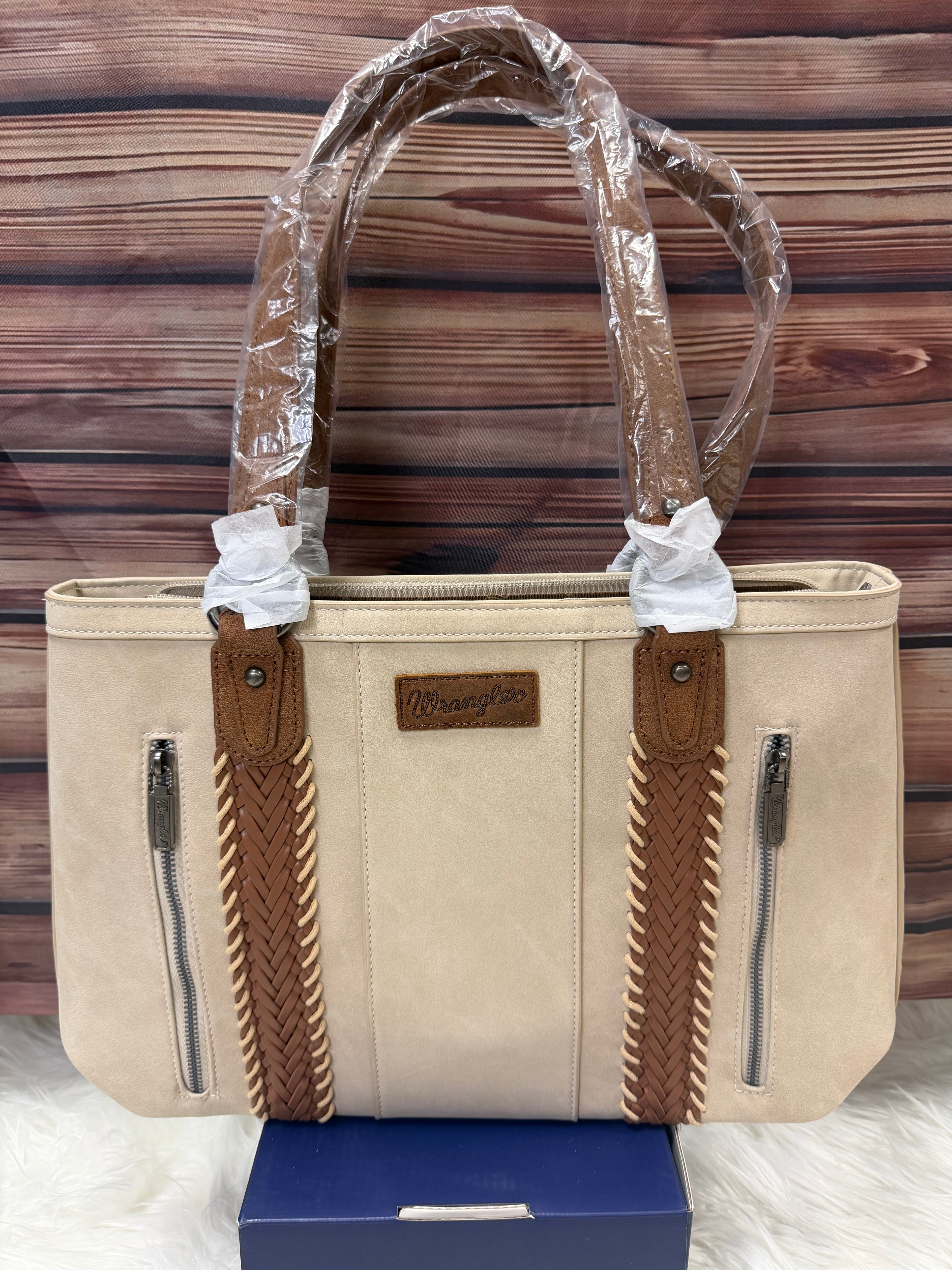 WRANGLER WHIPSTITCH TOTE BAG-BEIGE