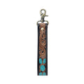 Turquoise Daydreams Key Fob-Black and Brown