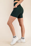 Nylon Rib Biker Short-Green