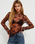 Layering floral lace mesh top