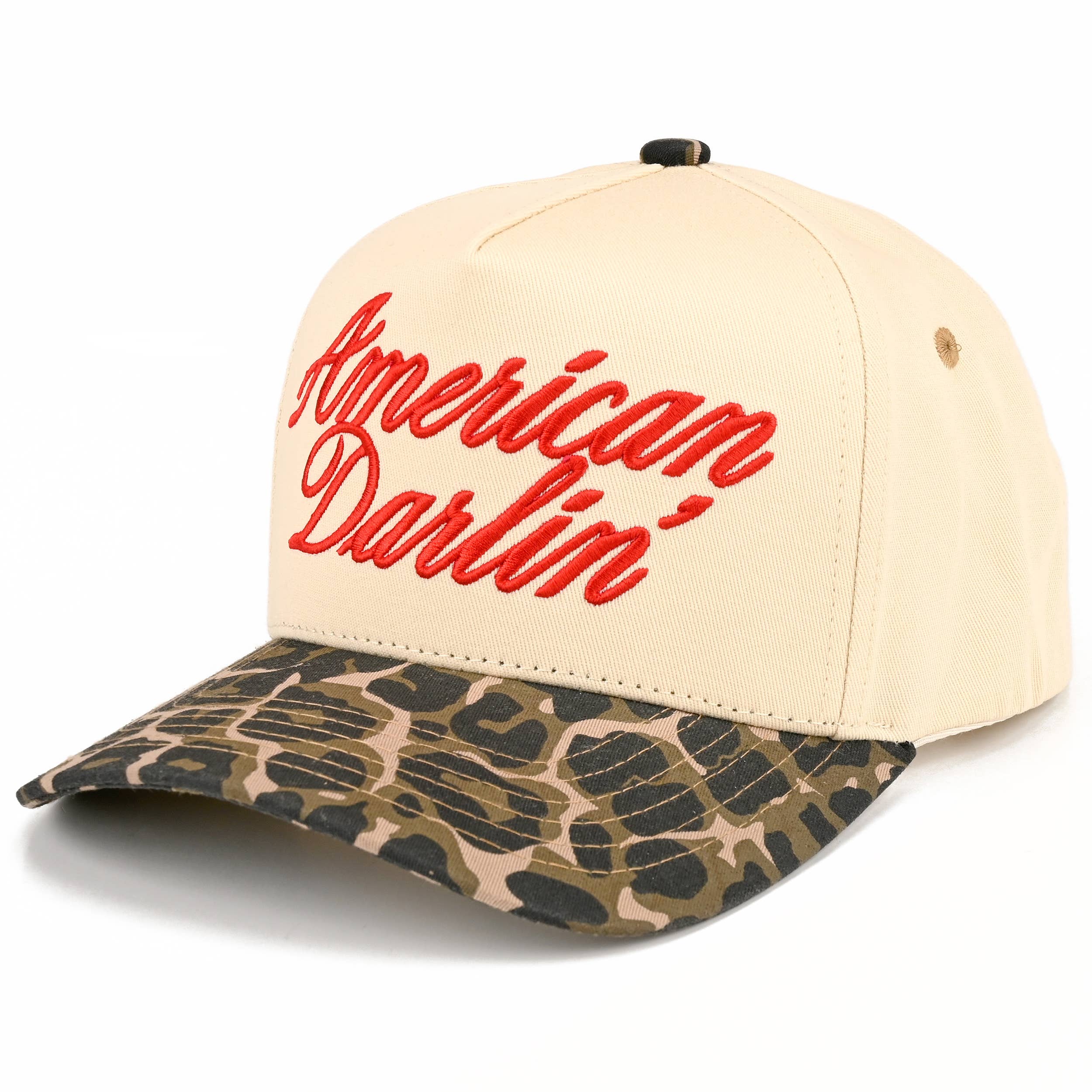AMERICAN DARLIN' Two Tone Trucker Hat: Red