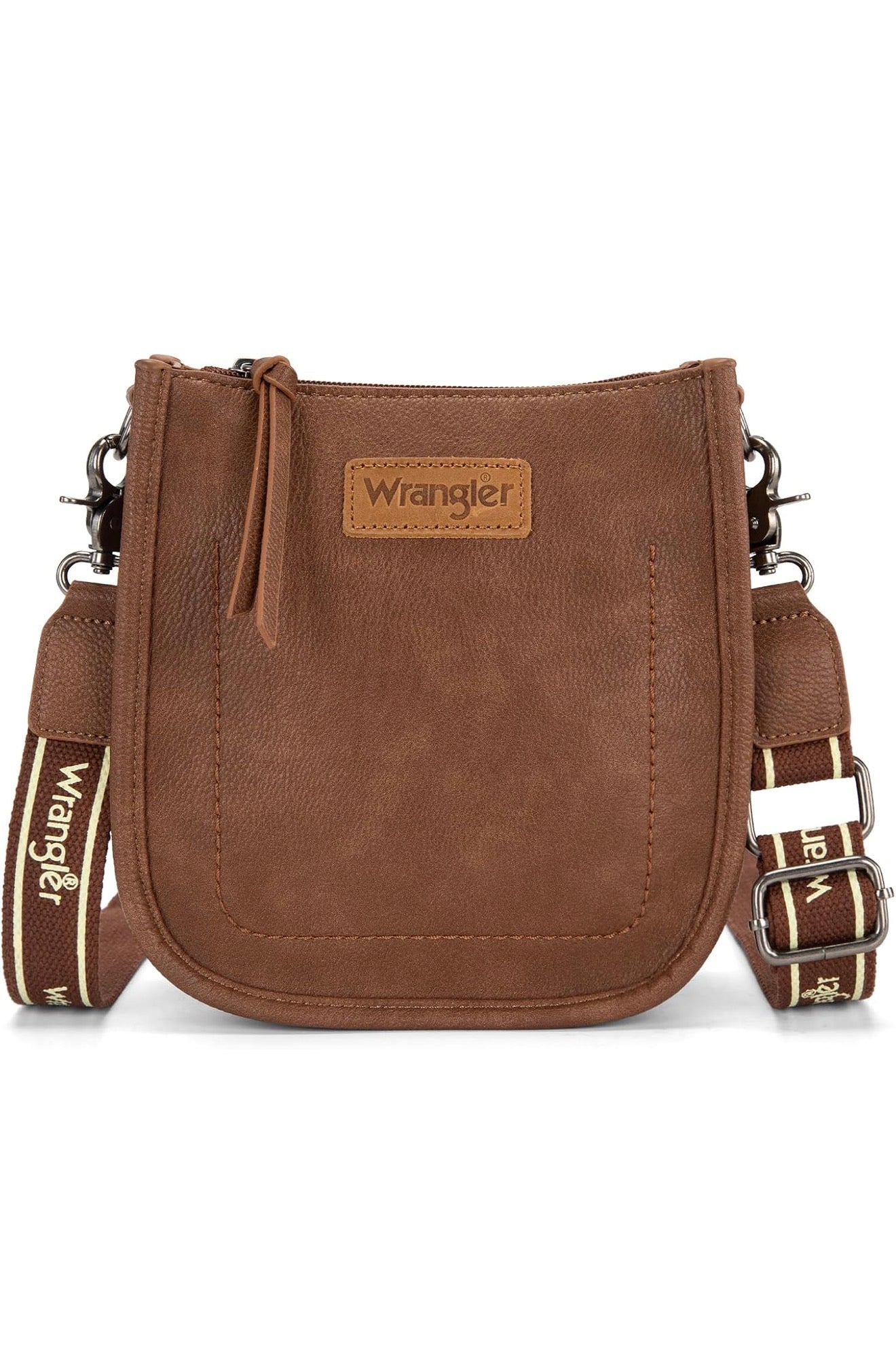 Wrangler Logo strap crossbody-Brown