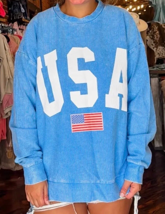 USA Corded Crewneck
