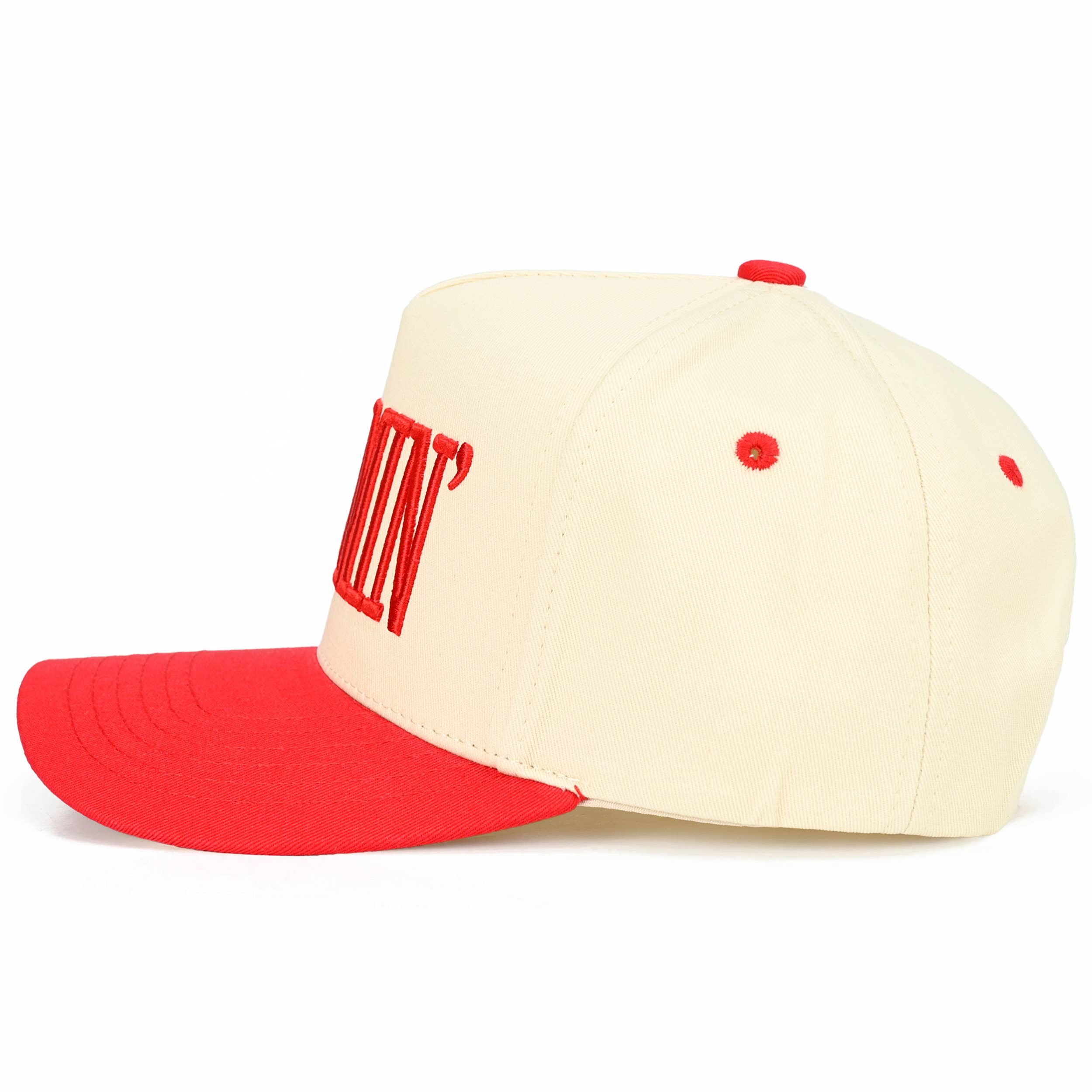 MOMMIN Two Tone Trucker Cap: Red