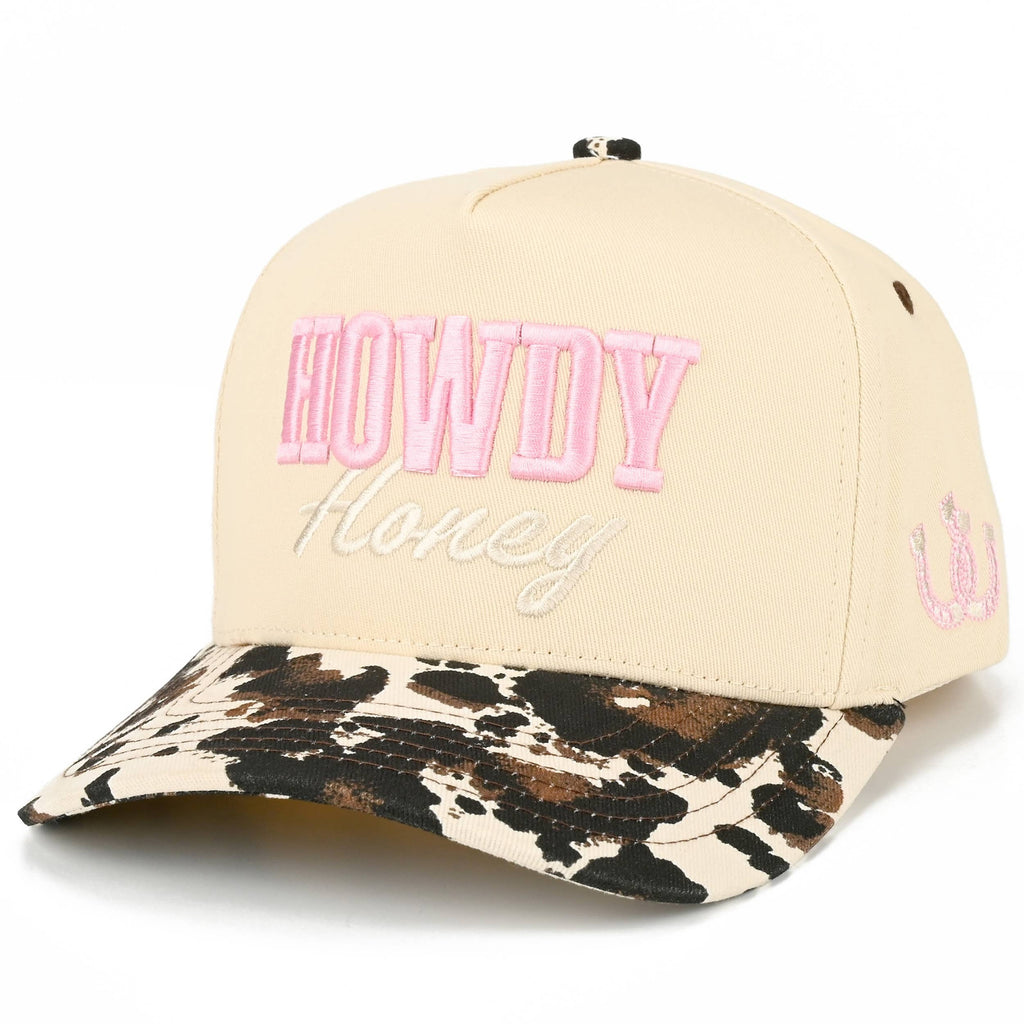 HOWDY HONEY Two Tone Trucker Hat: Cow