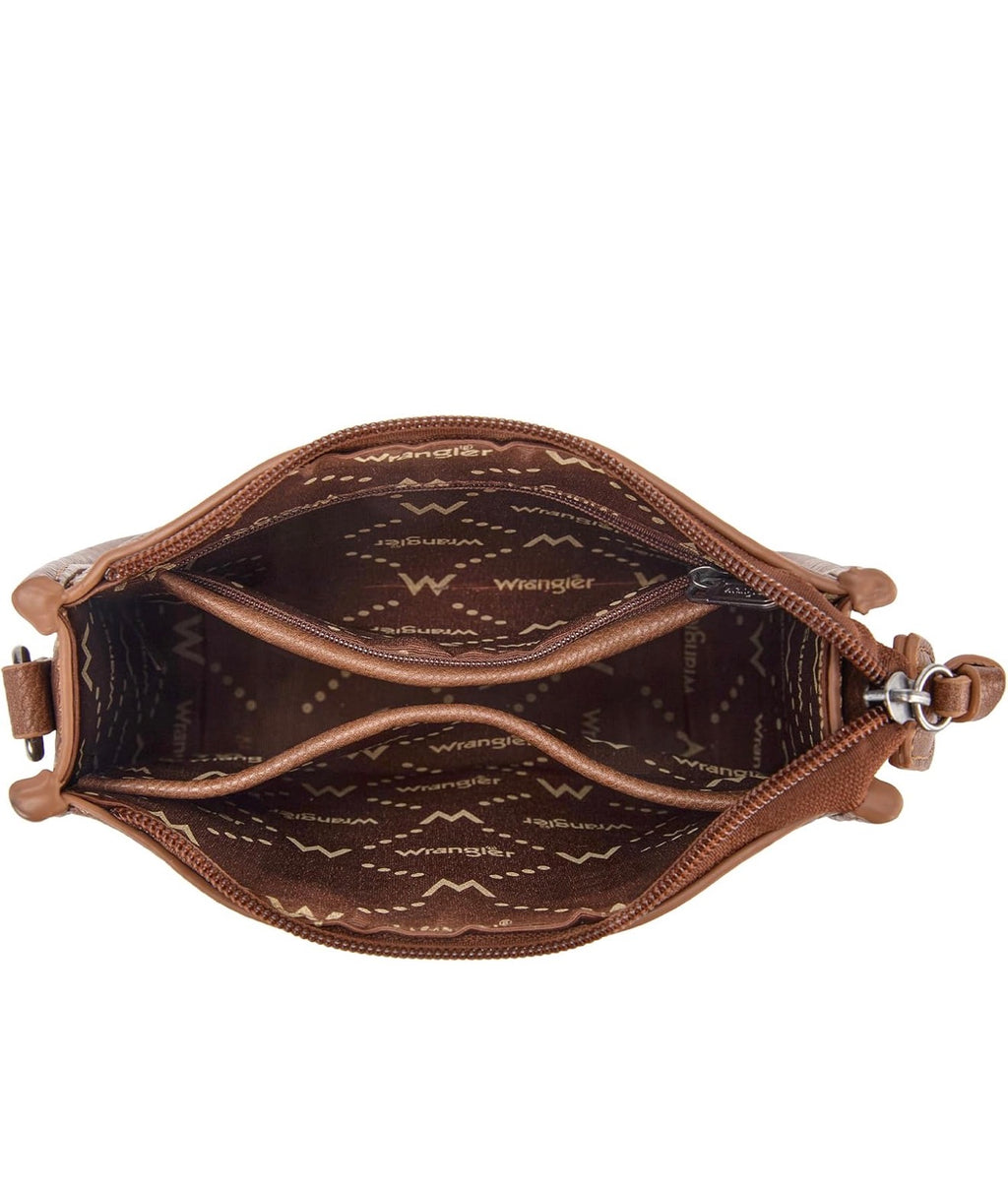 Wrangler Logo strap crossbody-Brown