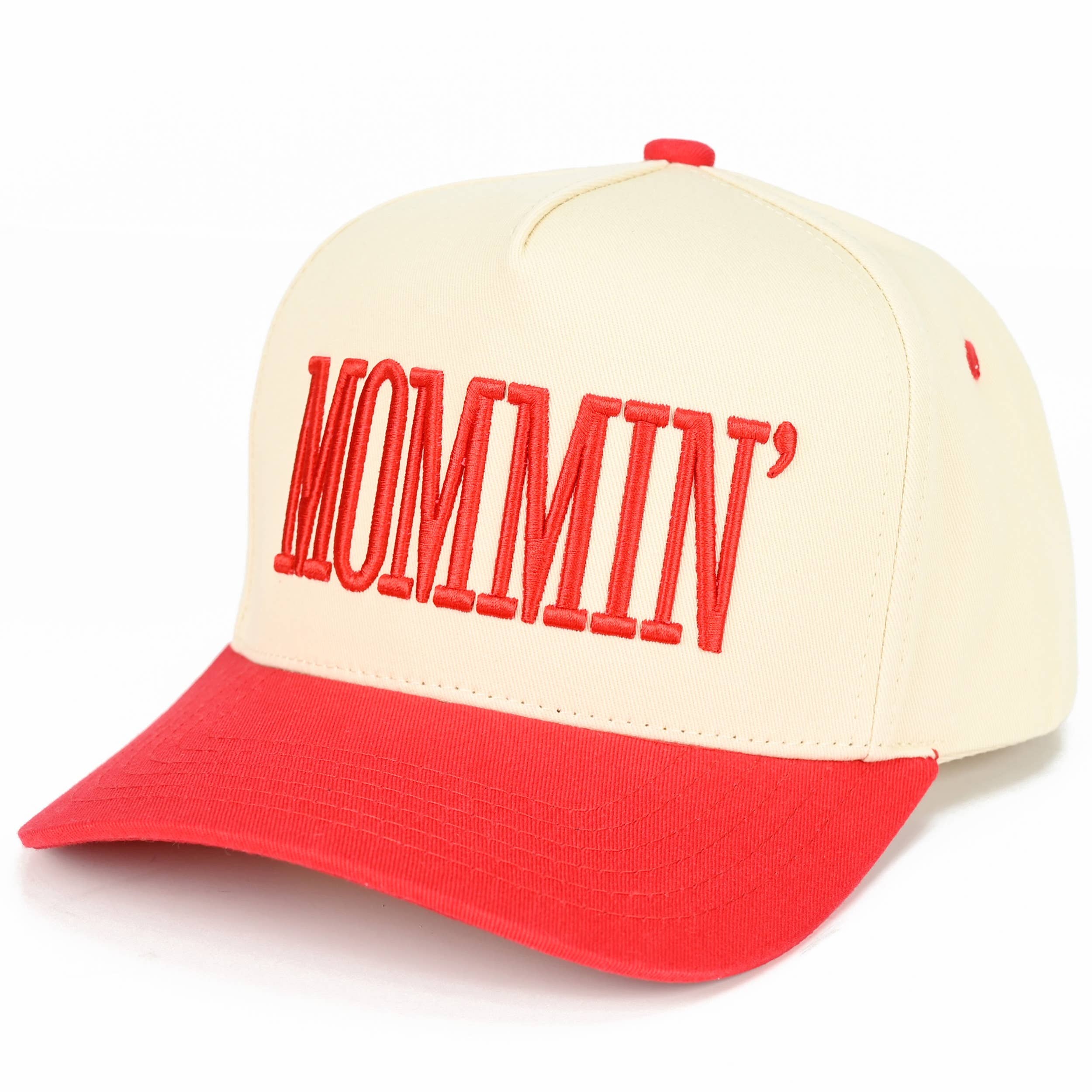 MOMMIN Two Tone Trucker Cap: Red