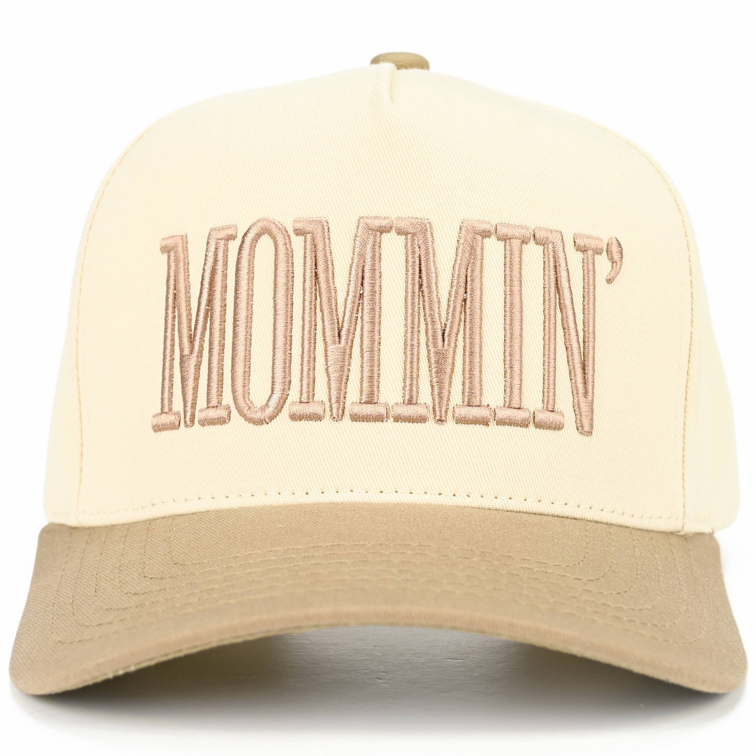 MOMMIN Two Tone Trucker Cap: Beige