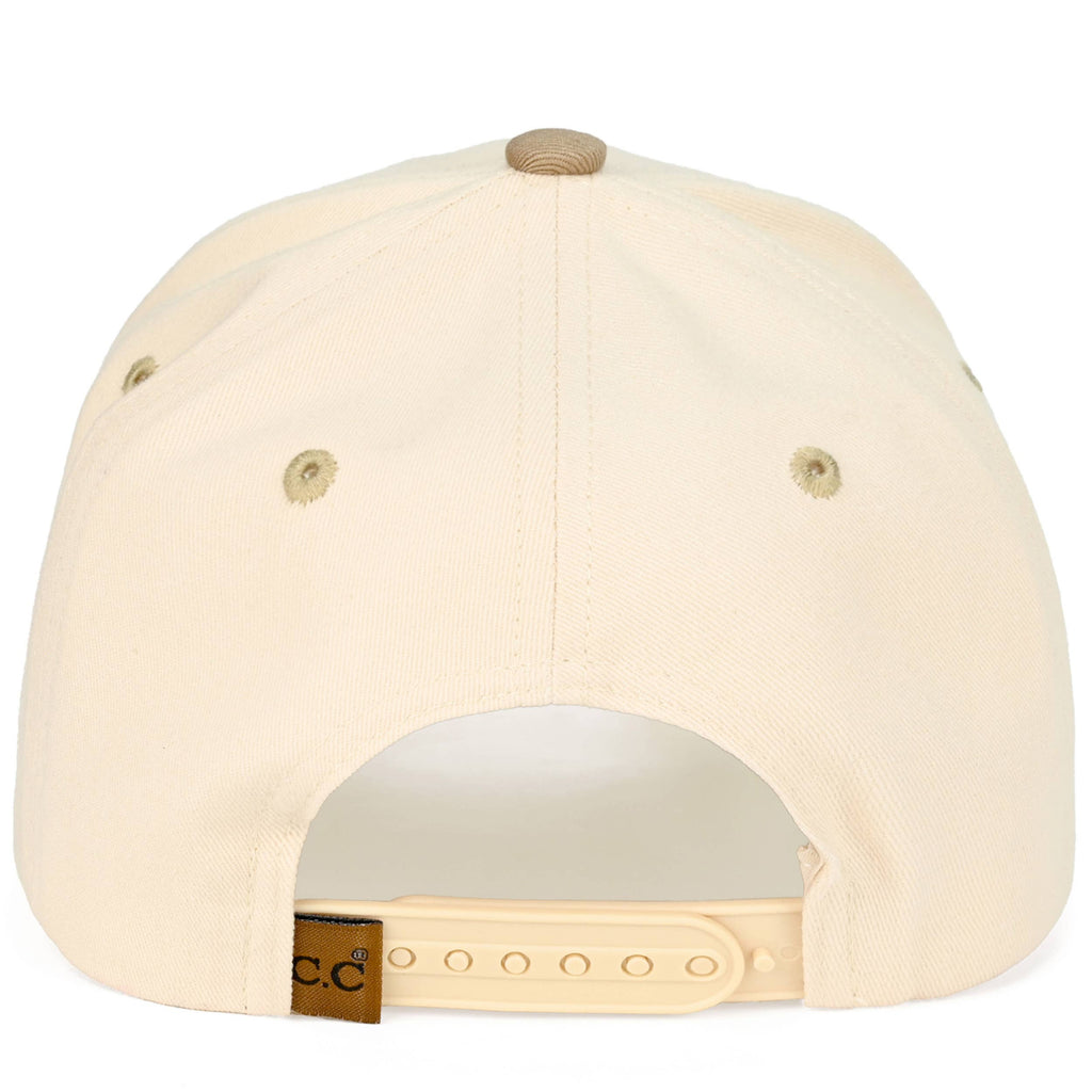 MOMMIN Two Tone Trucker Cap: Beige