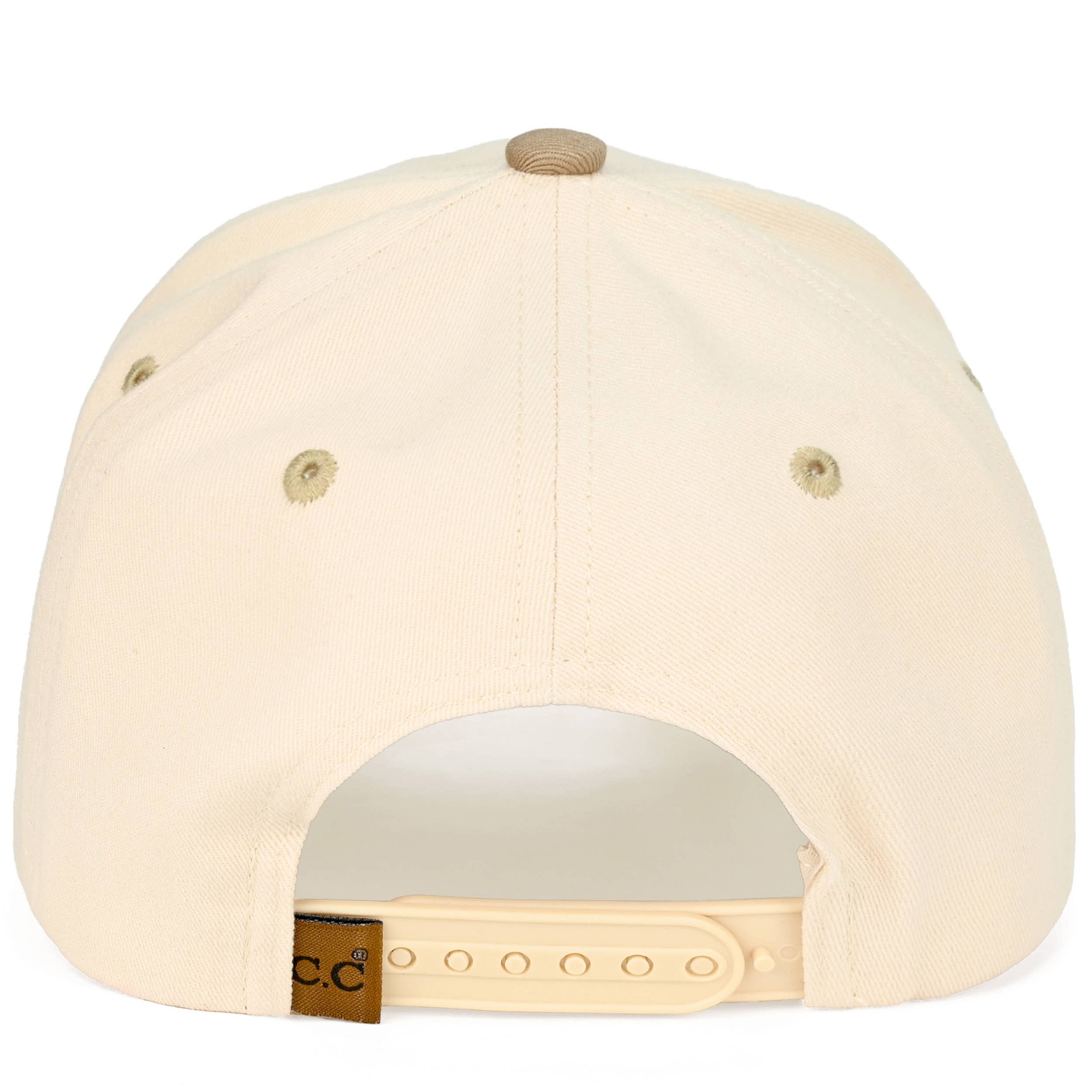 MOMMIN Two Tone Trucker Cap: Beige