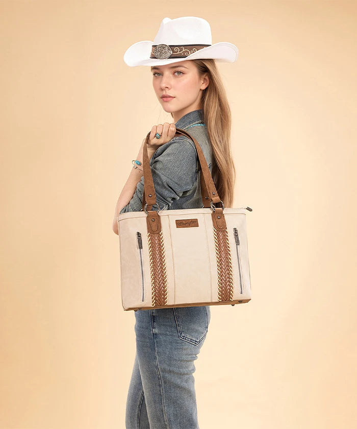 WRANGLER WHIPSTITCH TOTE BAG-BEIGE