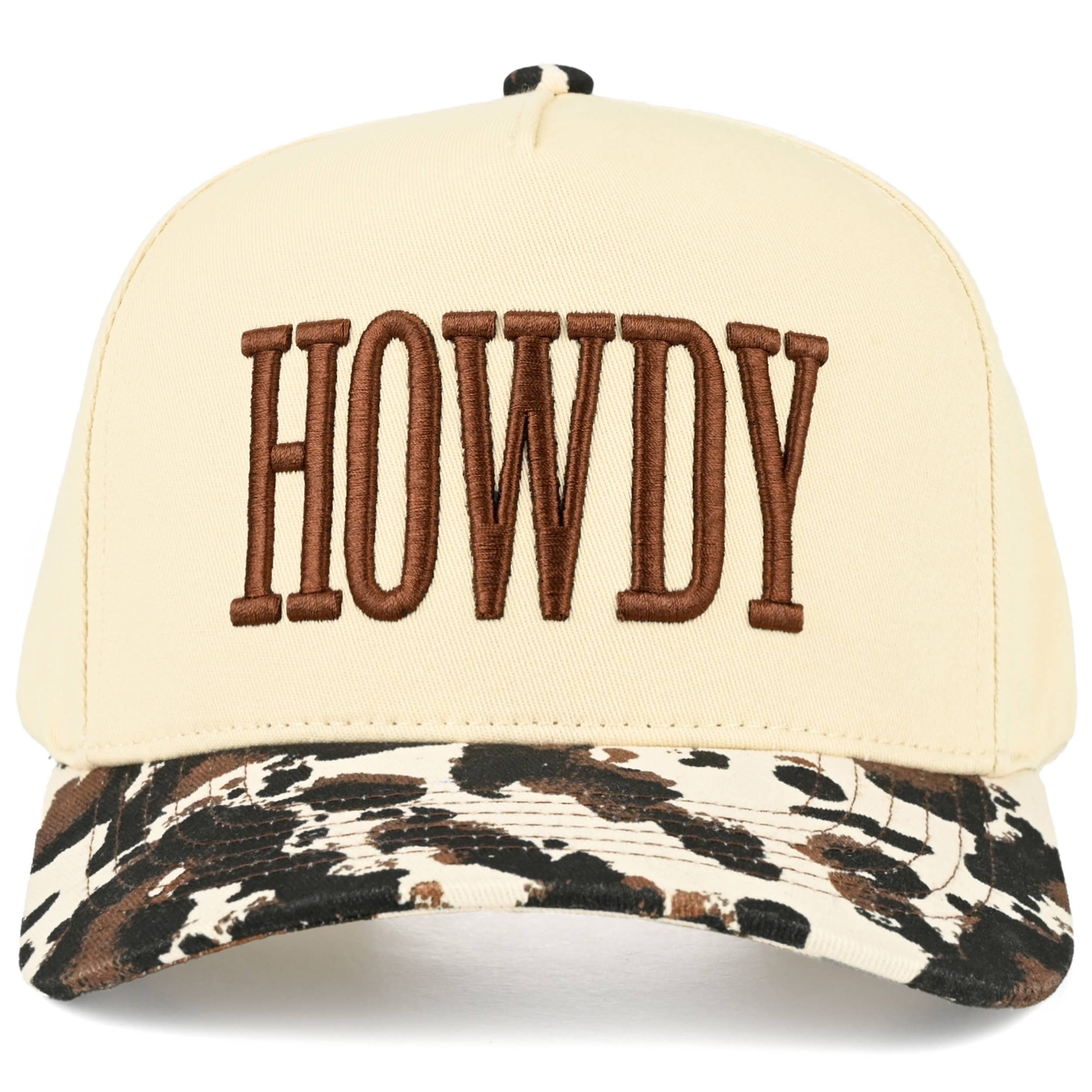HOWDY Cow Print Trucker Hat