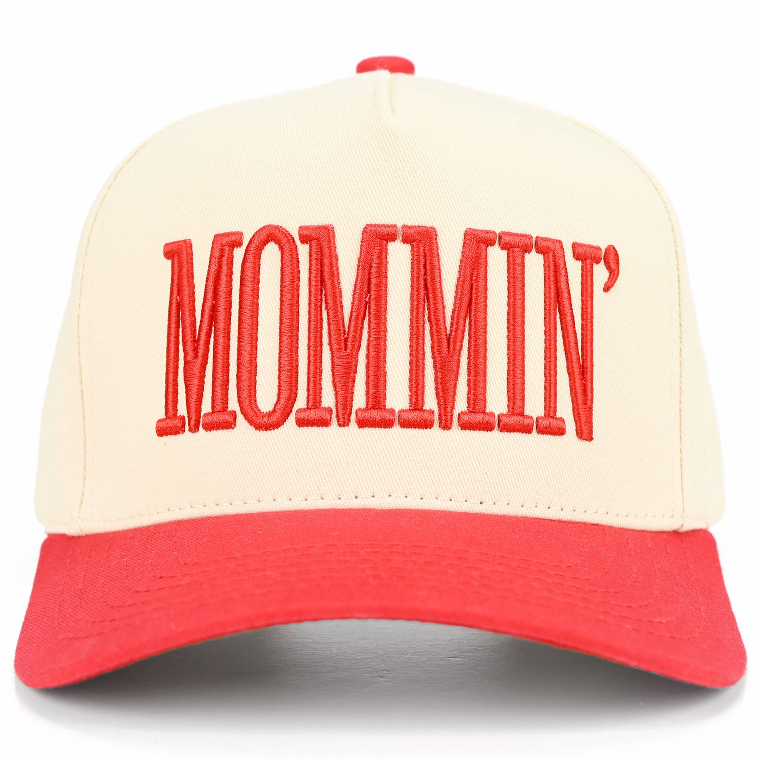 MOMMIN Two Tone Trucker Cap: Red