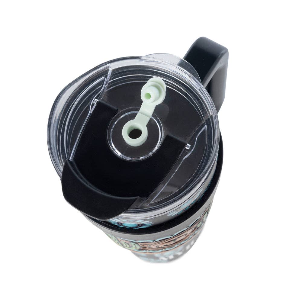 Concho Crest Western Tooled Tumbler