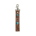 Turquoise Daydreams Key Fob-Blue and Brown