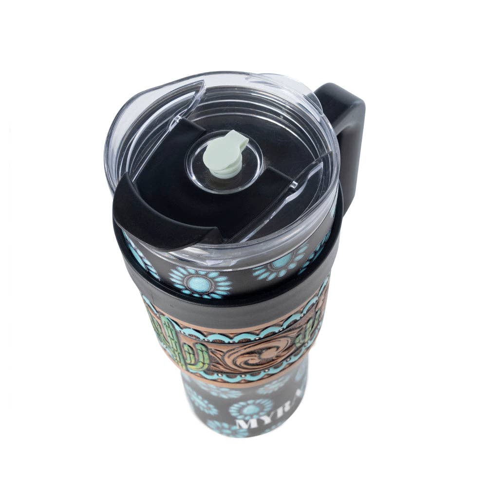 Concho Crest Western Tooled Tumbler