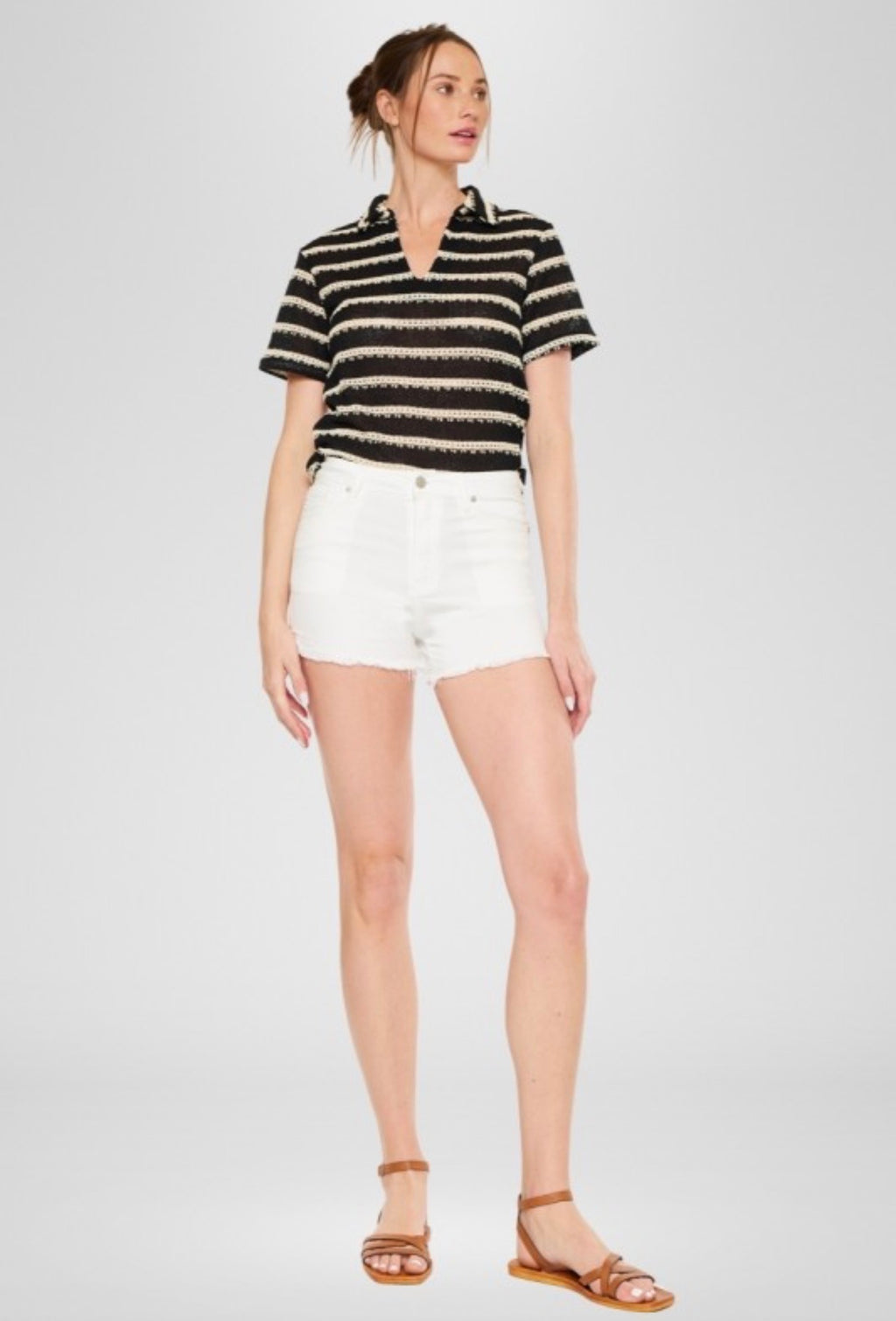 High Rise White Shorts