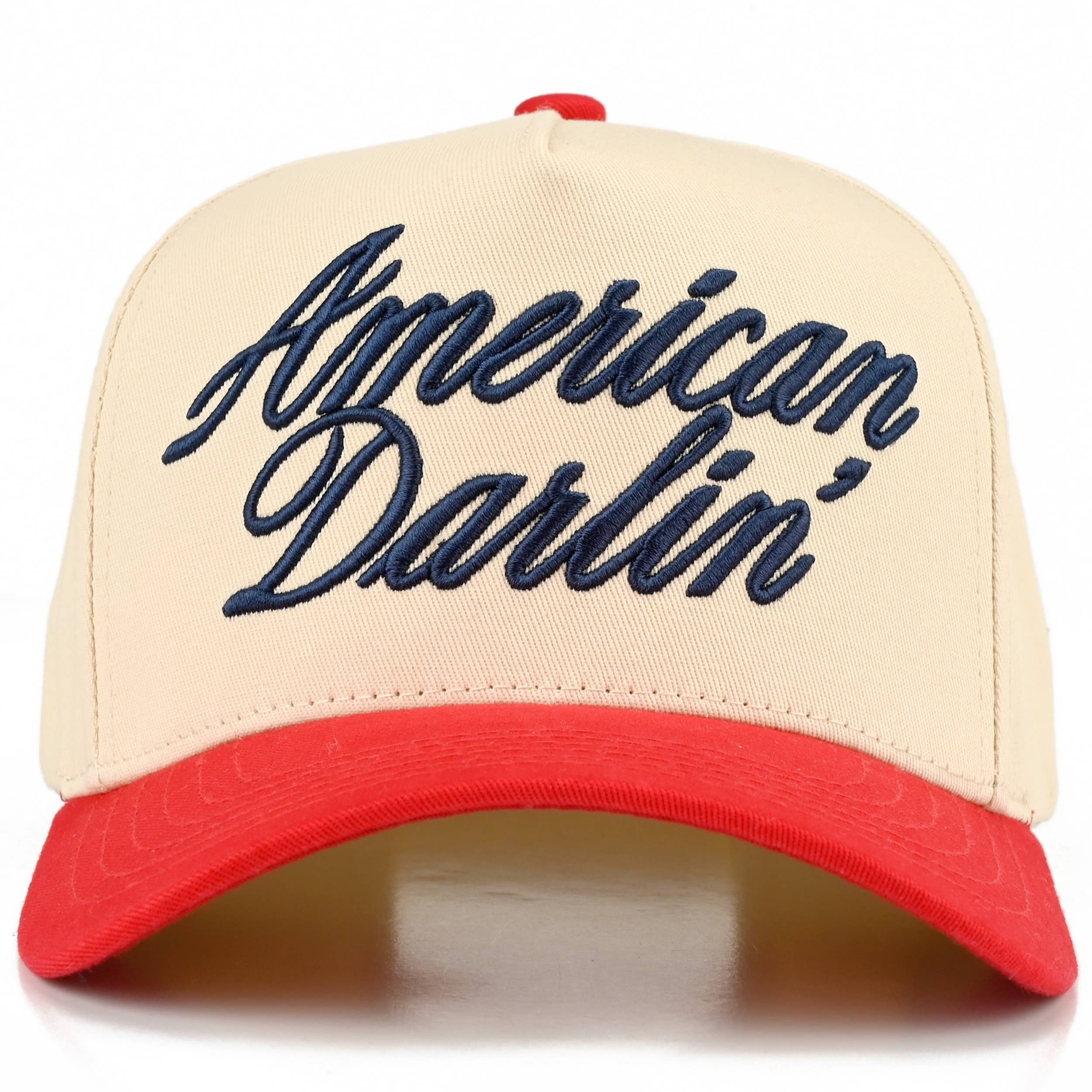 AMERICAN DARLIN' Two Tone Trucker Hat: Red