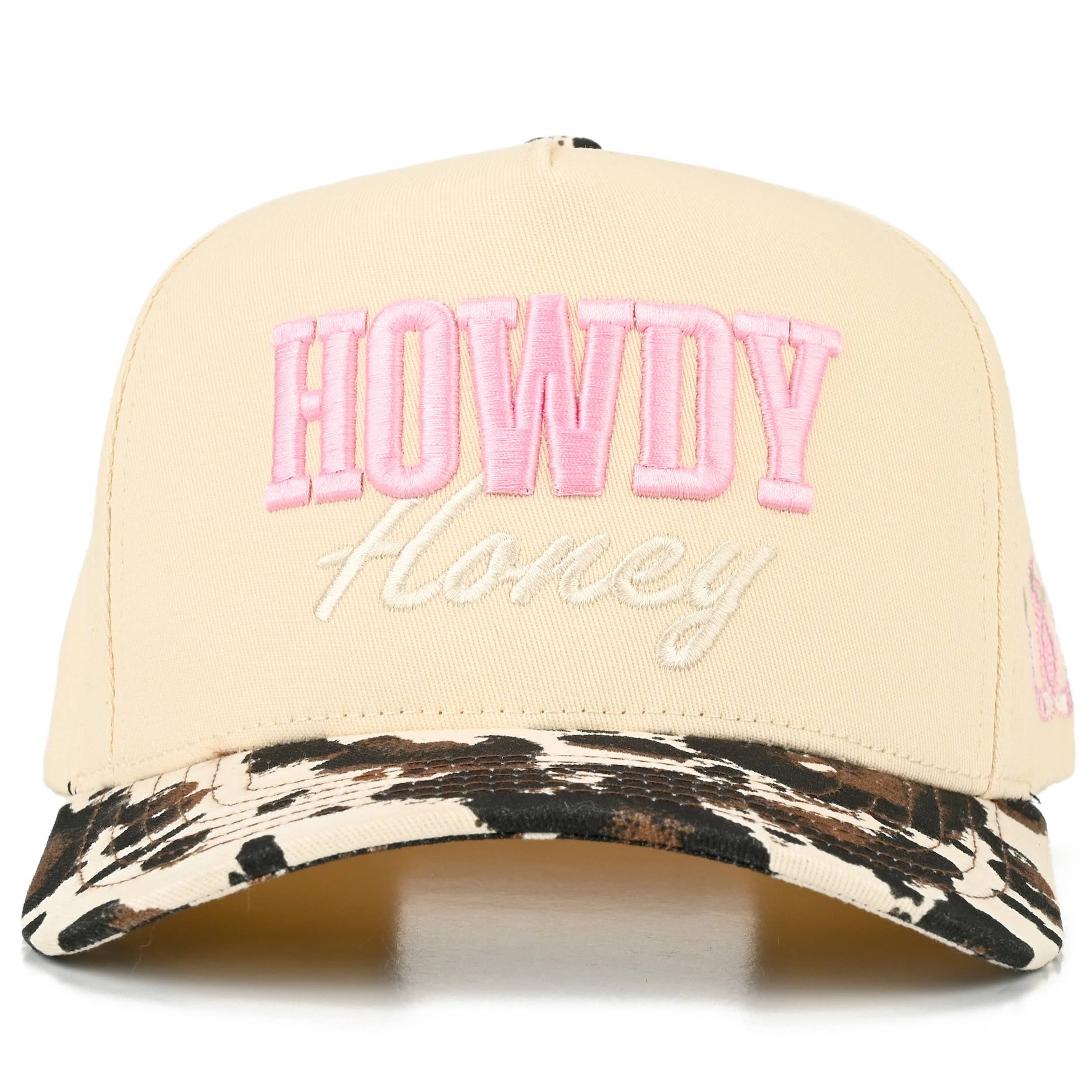 HOWDY HONEY Two Tone Trucker Hat: Cow