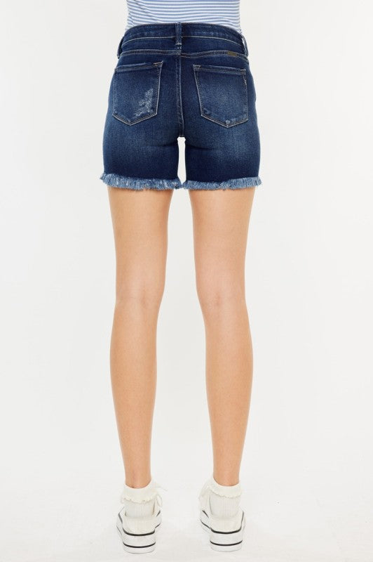 Mid Rise Dark wash shorts