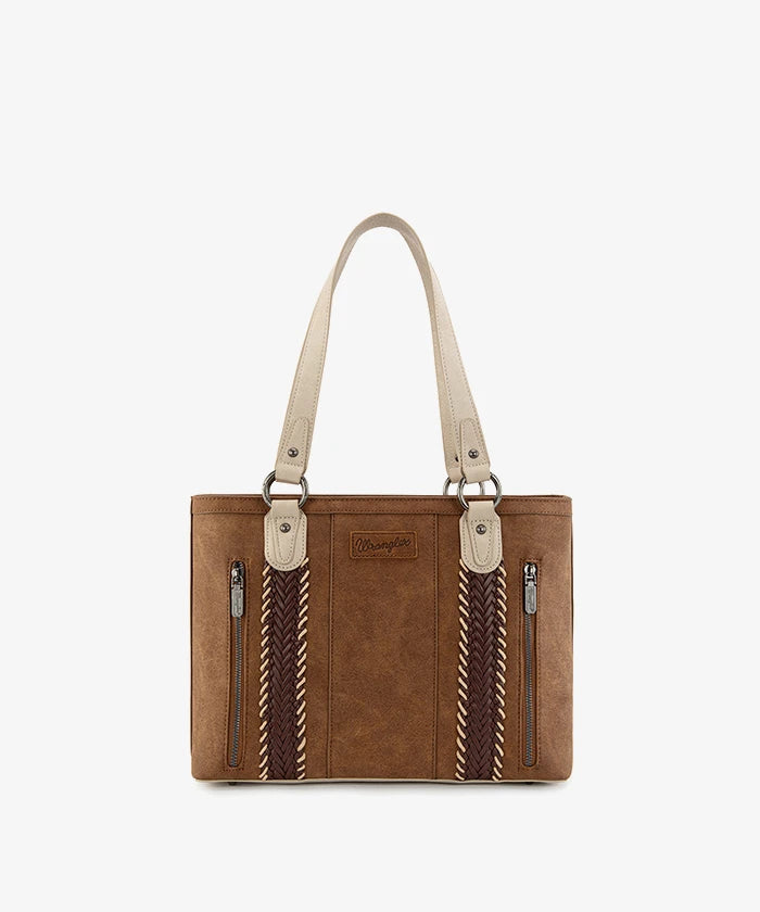 WRANGLER WHIPSTITCH TOTE BAG-BROWN