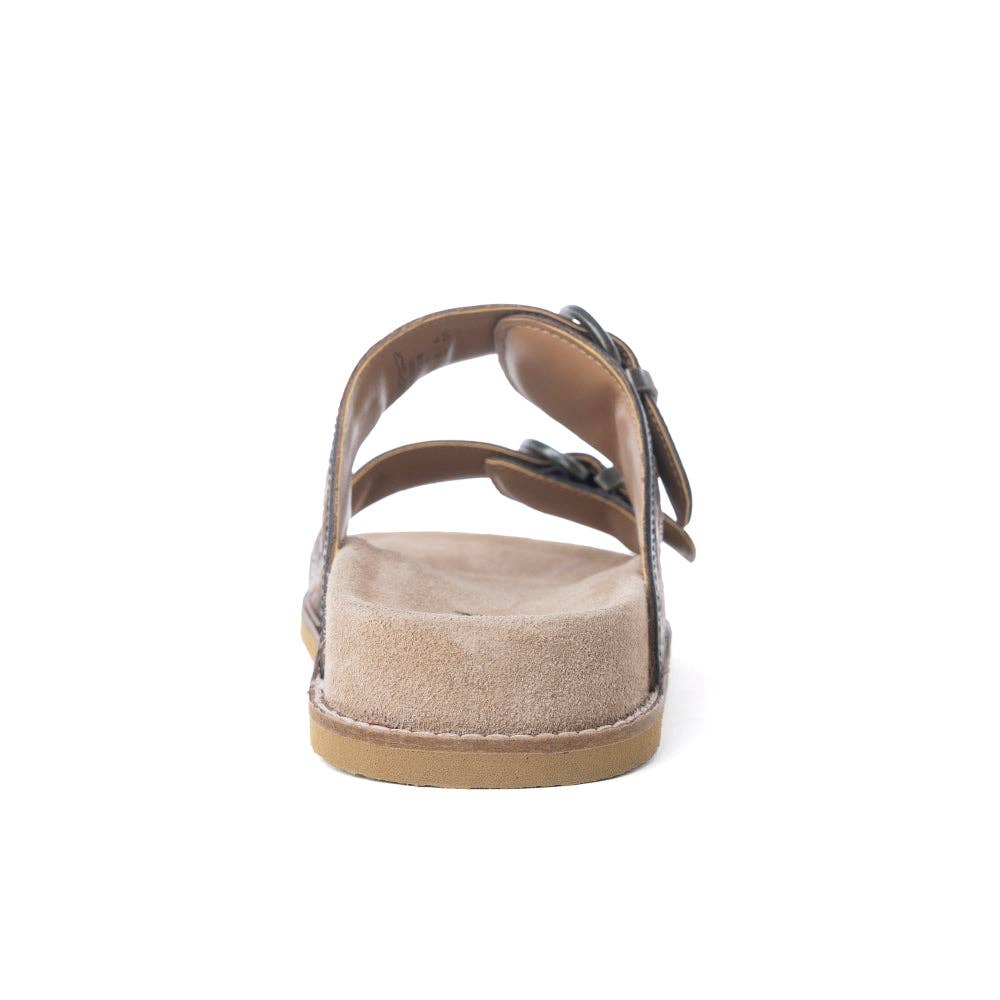 Canyon Ember Handtooled Leather Sandals-Bronzed Brown