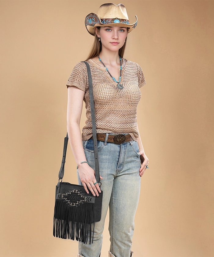 TRINITY RANCH FRINGE CROSSBODY BAG