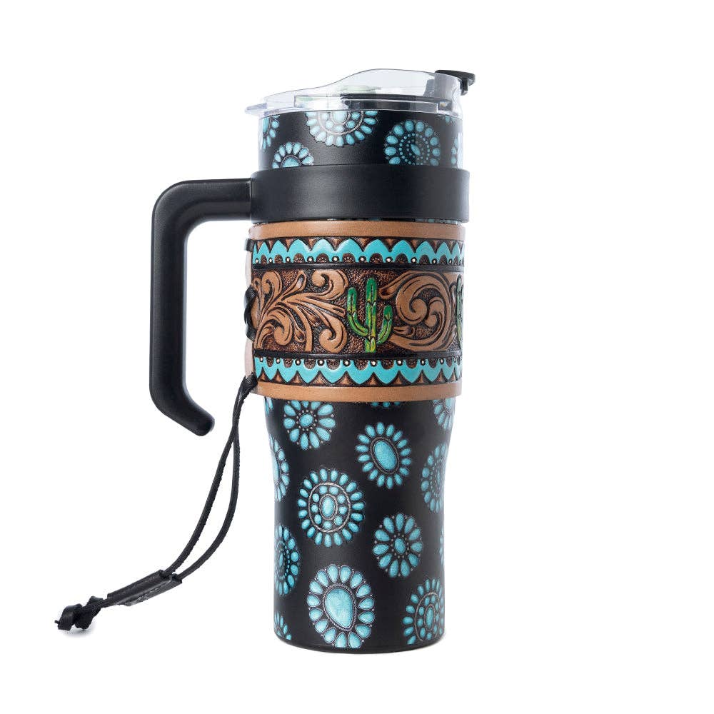 Concho Crest Western Tooled Tumbler