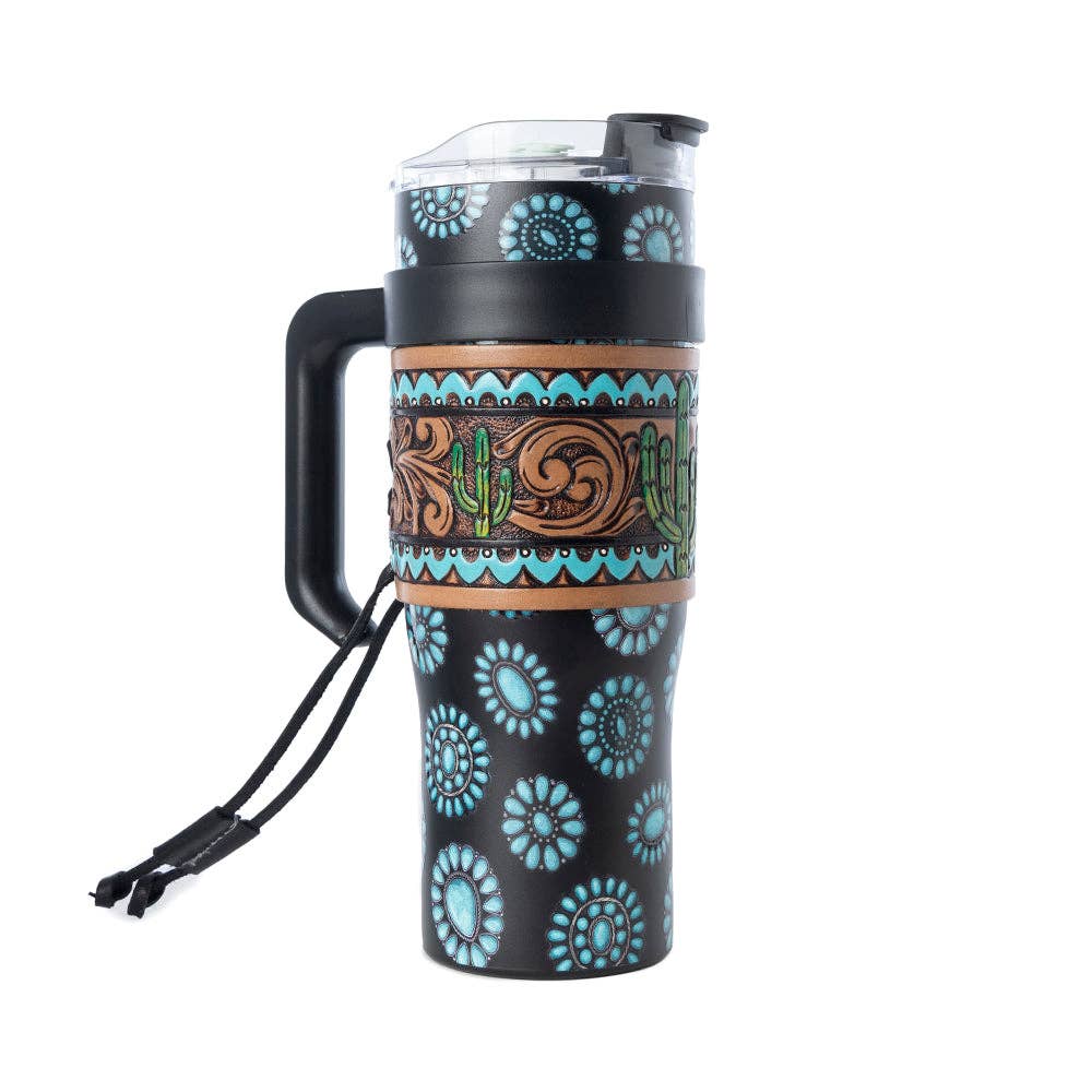 Concho Crest Western Tooled Tumbler