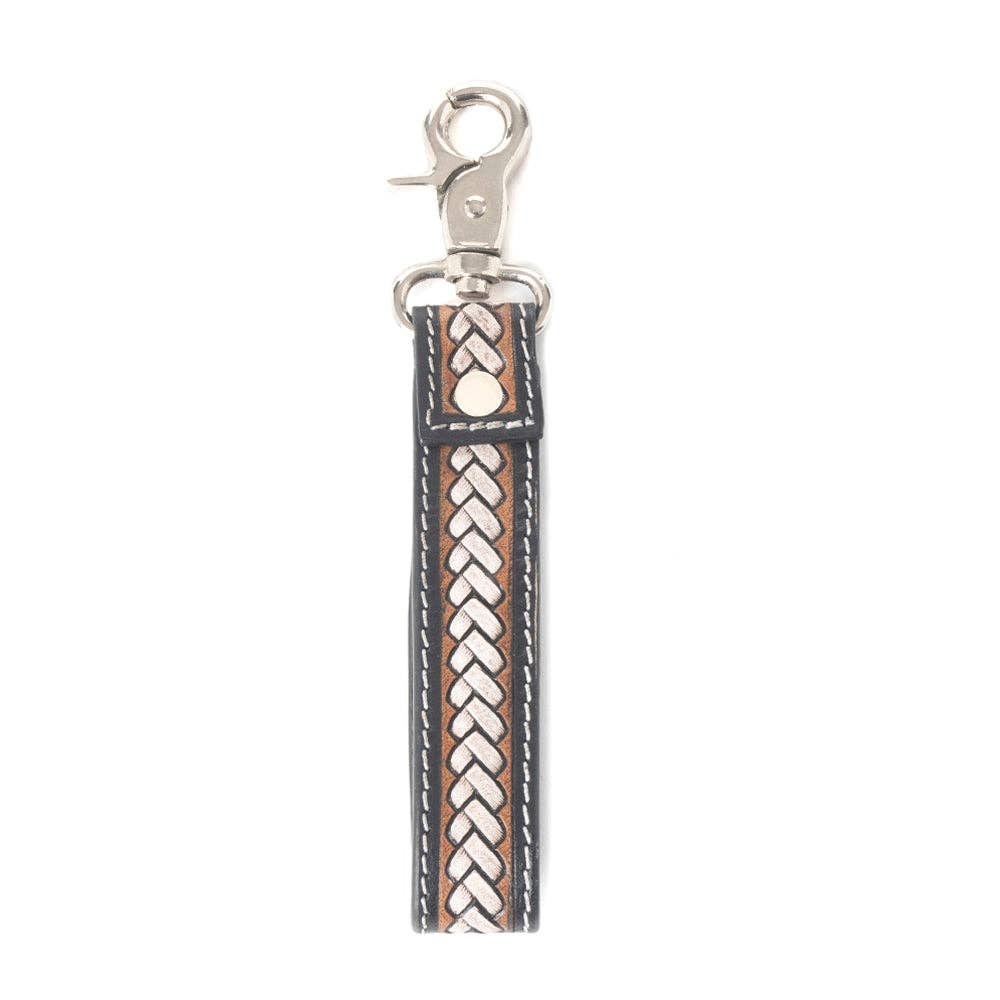 Braided Buckle Hairon Key Fob-Dusty Bronze