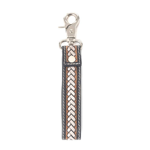 Braided Buckle Hairon Key Fob-Dusty Bronze