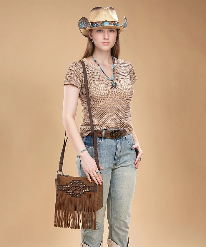 TRINITY RANCH FRINGE CROSSBODY BAG