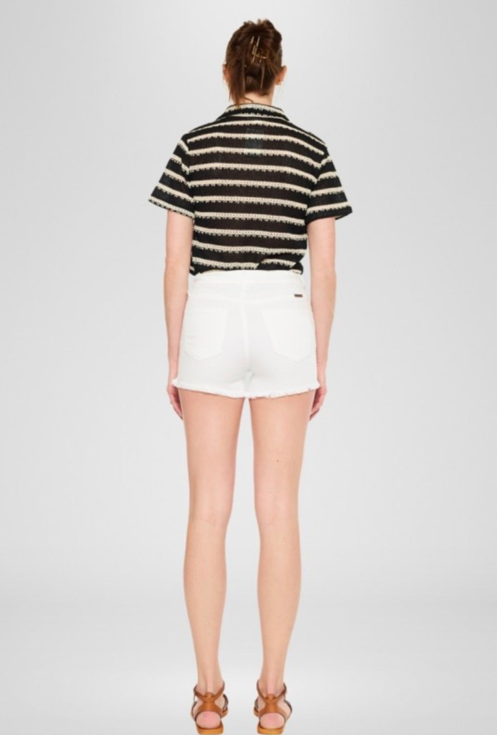 High Rise White Shorts