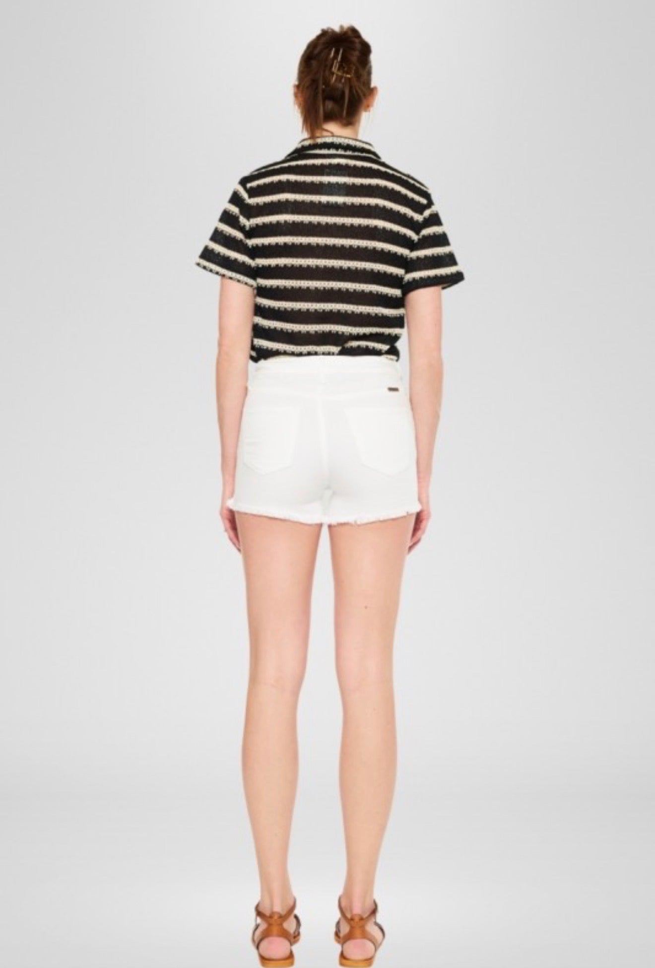 High Rise White Shorts