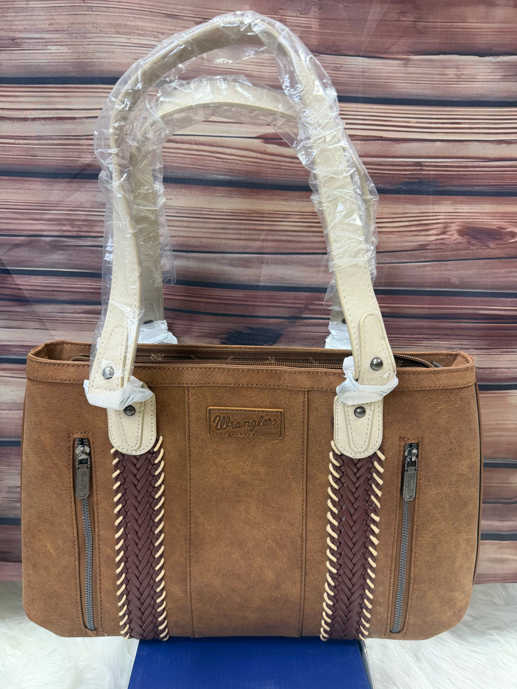 WRANGLER WHIPSTITCH TOTE BAG-BROWN
