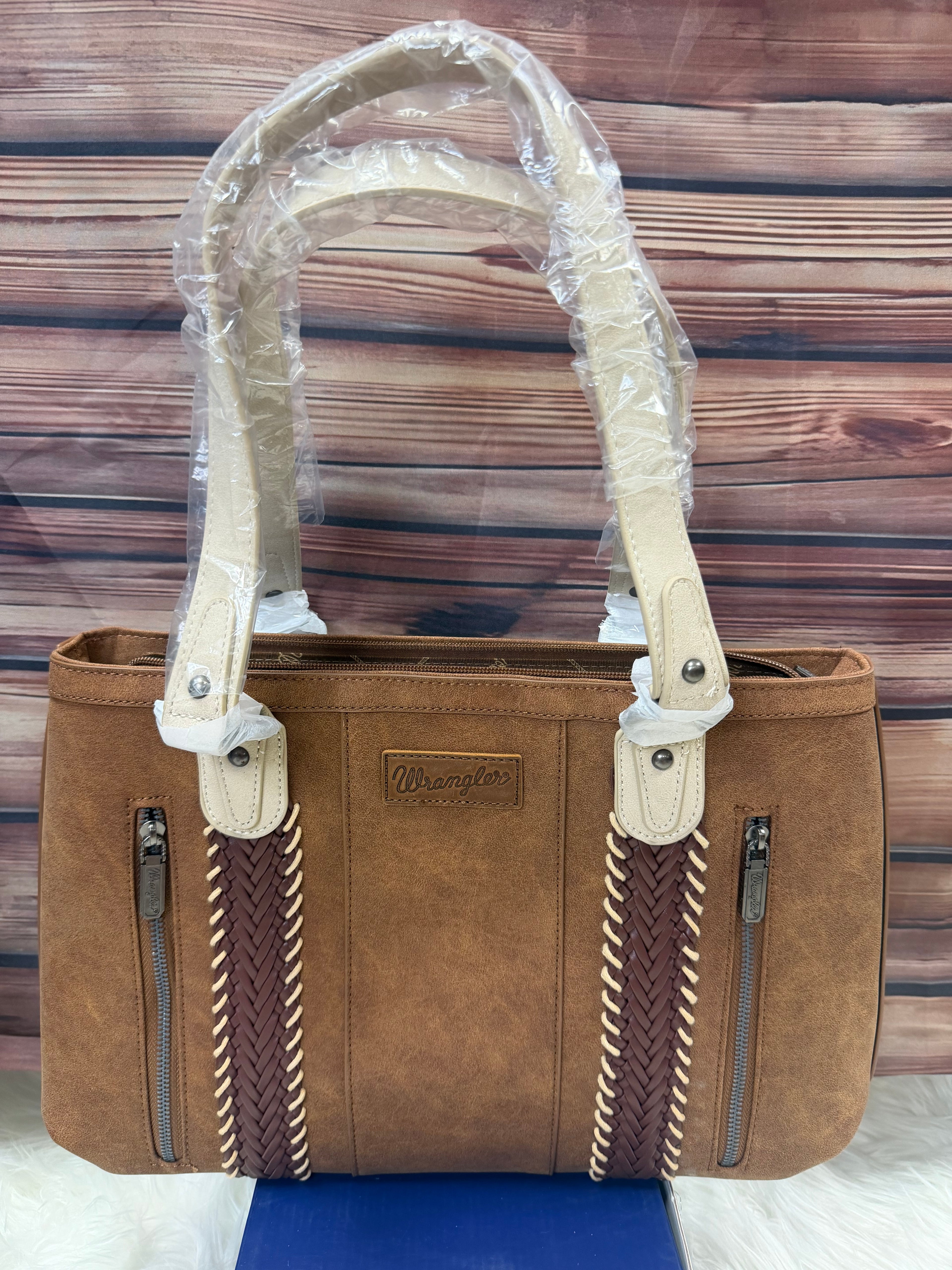 WRANGLER WHIPSTITCH TOTE BAG-BROWN