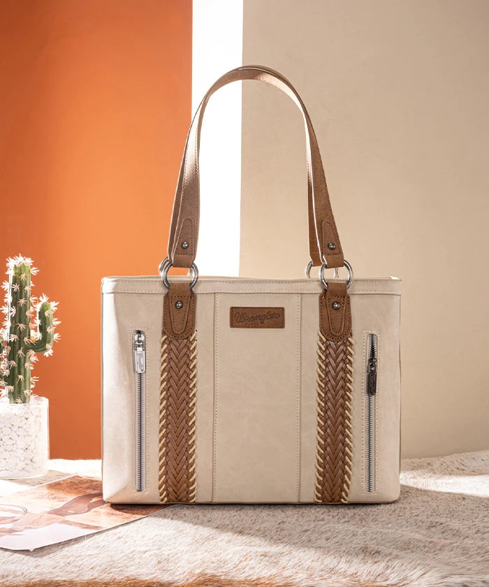 WRANGLER WHIPSTITCH TOTE BAG-BEIGE