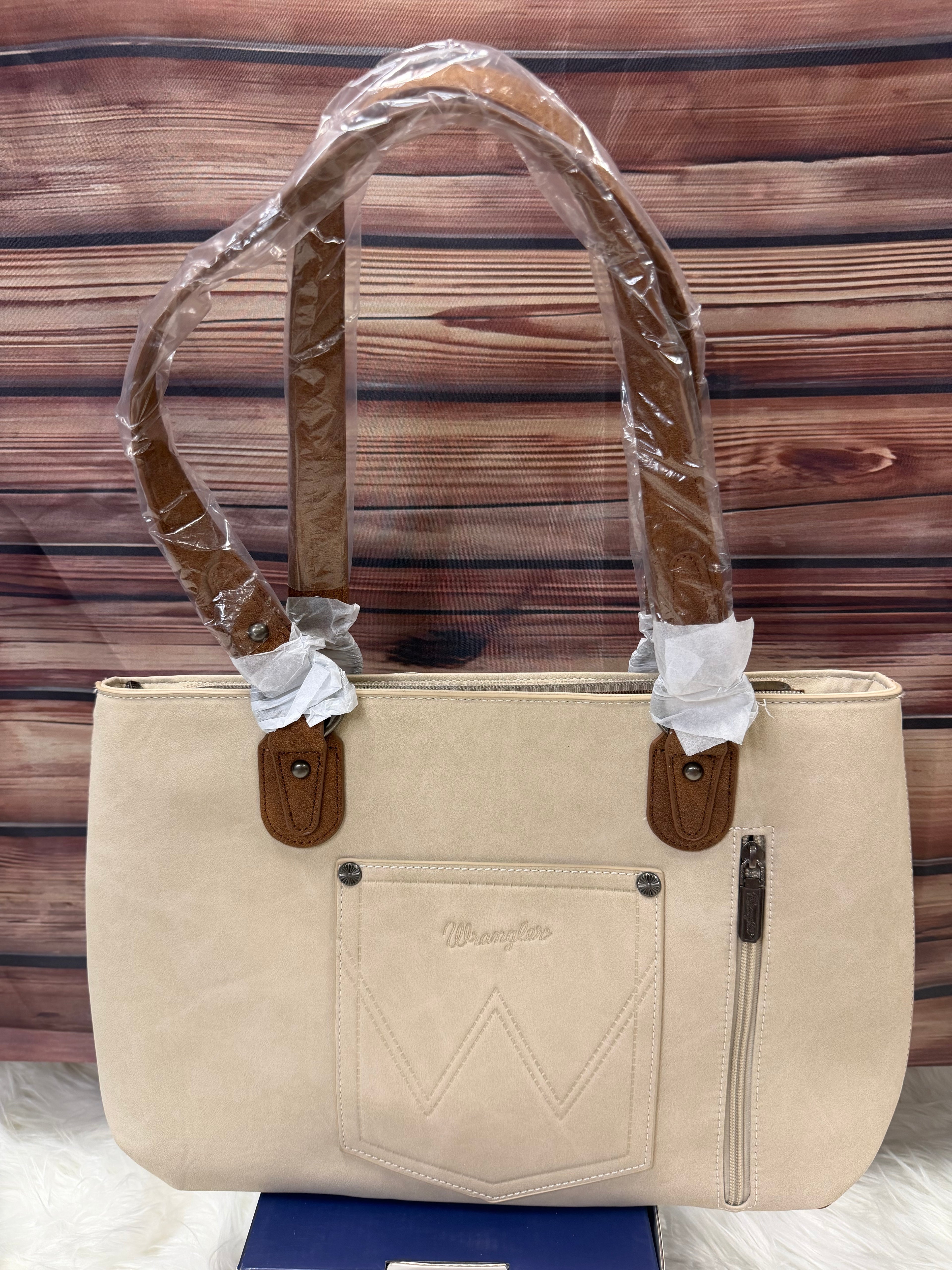 WRANGLER WHIPSTITCH TOTE BAG-BEIGE