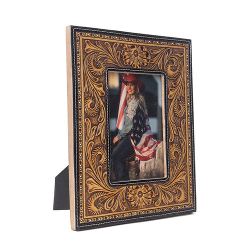 Bordertown Handtooled Leather Photo Frame