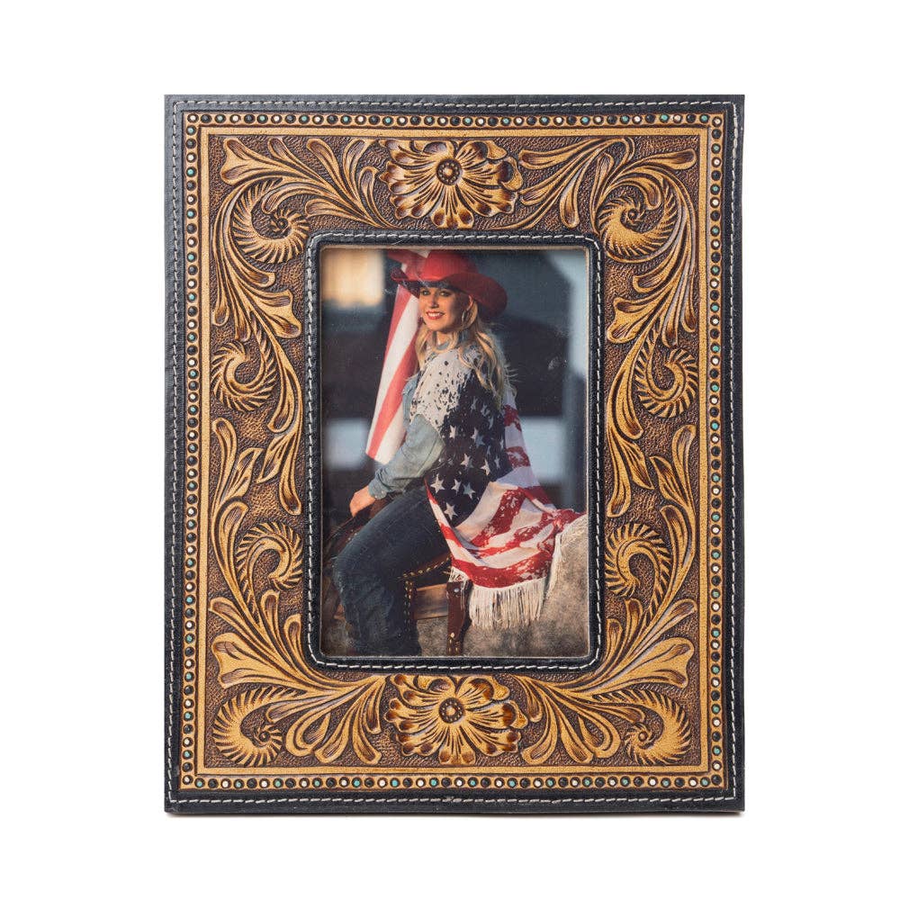 Bordertown Handtooled Leather Photo Frame