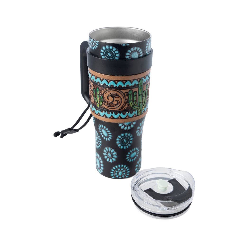 Concho Crest Western Tooled Tumbler