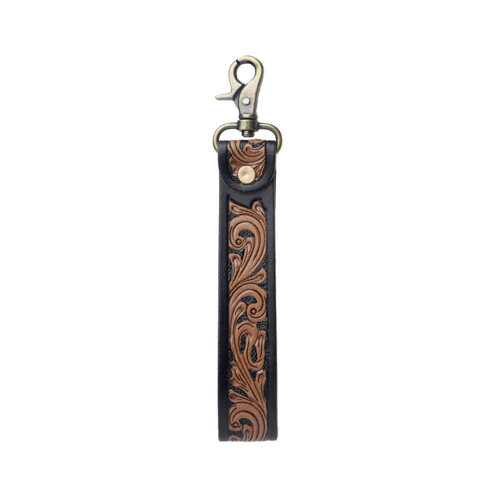 Turquoise Daydreams Key Fob-Black and Brown