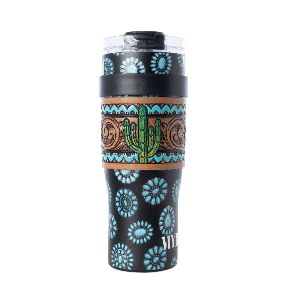 Concho Crest Western Tooled Tumbler