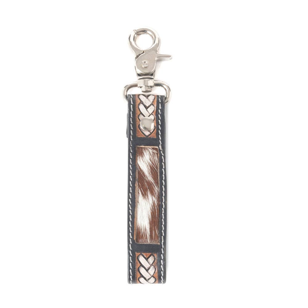 Braided Buckle Hairon Key Fob-Dusty Bronze