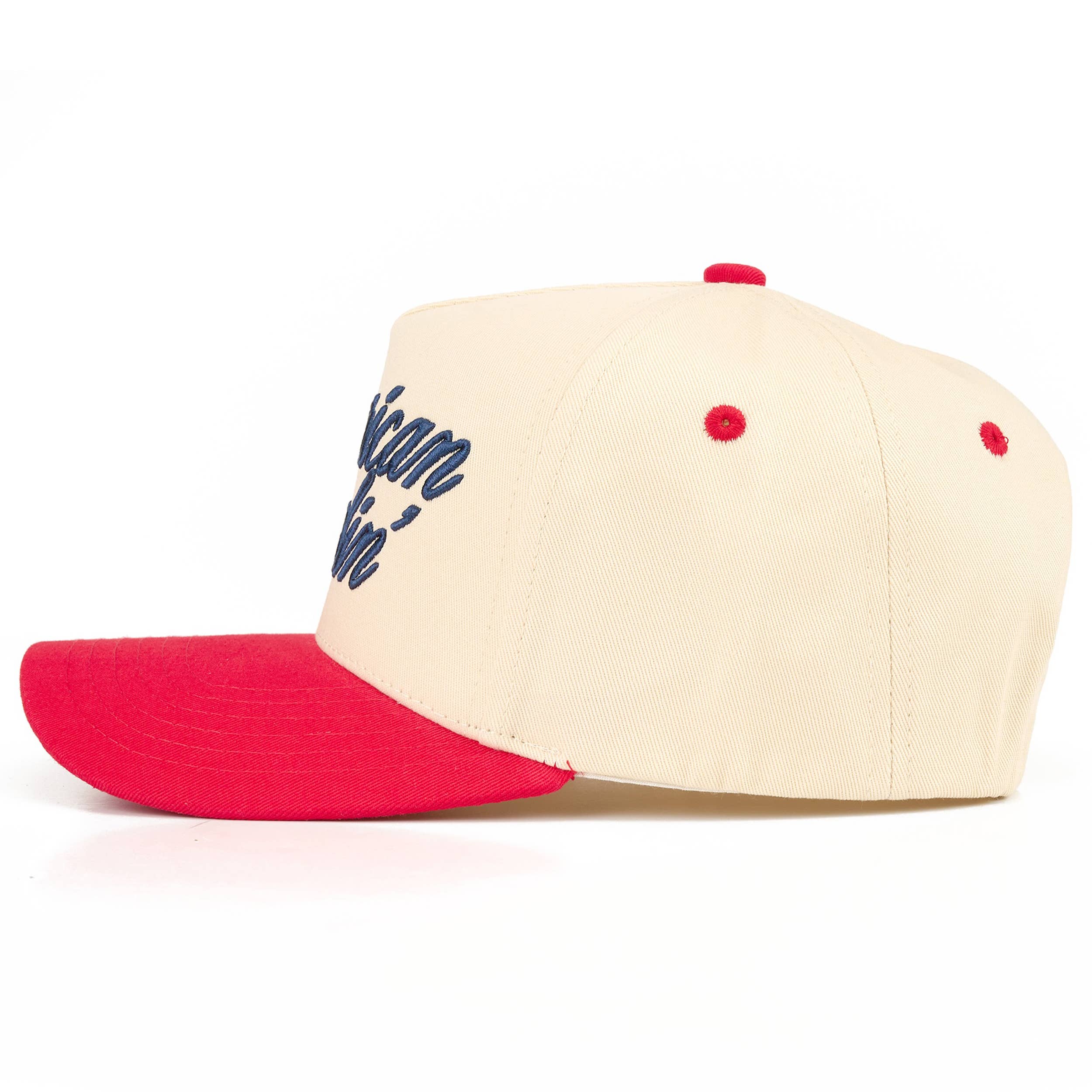 AMERICAN DARLIN' Two Tone Trucker Hat: Red