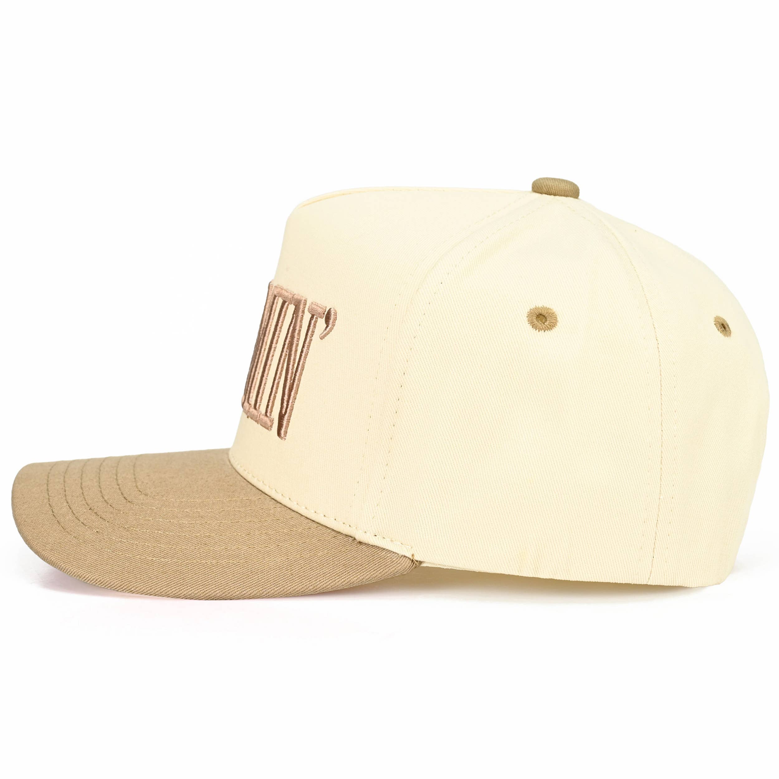 MOMMIN Two Tone Trucker Cap: Beige