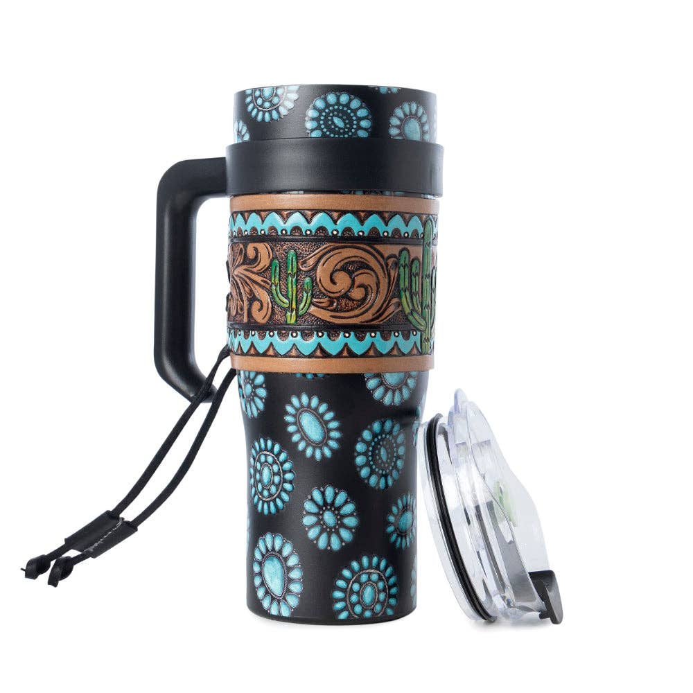 Concho Crest Western Tooled Tumbler