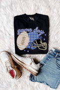 Game Day Football Helmet Graphic Tee - Blue
